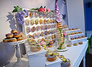 Rapunzel inspired doughnut birthday cake photo